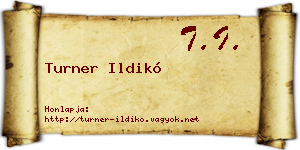 Turner Ildikó névjegykártya
